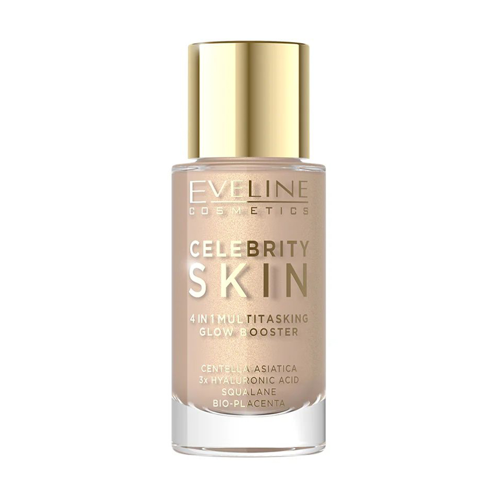 Багатофункціоний праймер для обличчя Eveline Cosmetics Celebrity Skin 4 In 1 Multitasking Glow Booster з ефектом сяйва, 02N Universal Tan, 30 мл